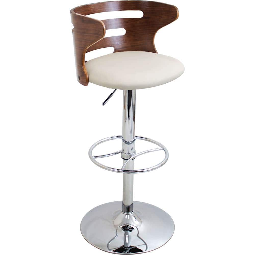 Angle View: LumiSource - Cosi PU Leather Barstool - Walnut/Cream