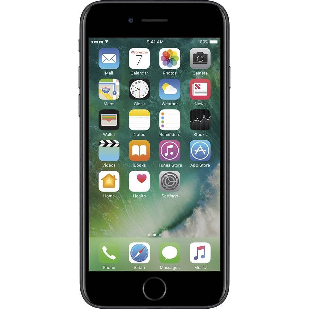 Front. Apple - Pre-Owned iPhone 7 4G LTE 32GB (Unlocked) - Black.