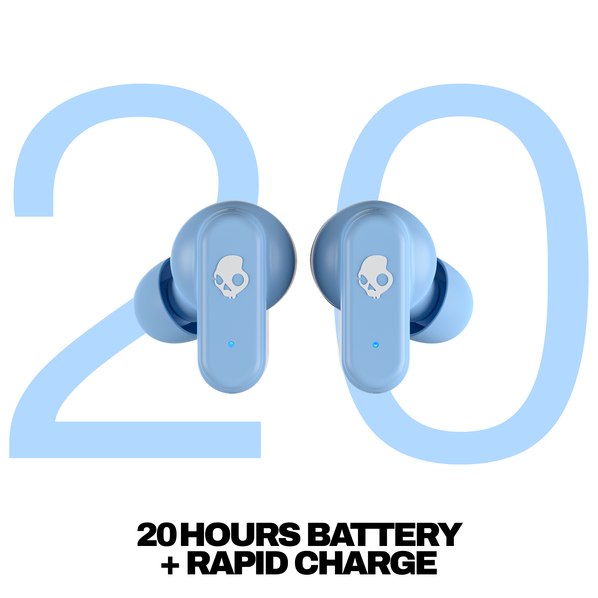 Alt View 5. Skullcandy - Dime 3 True Wireless In-Ear Earbuds - Preppy Blue.