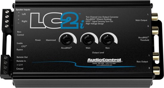 Front. AudioControl - 2-Channel Active Line Output Converter with AccuBASS - Black.