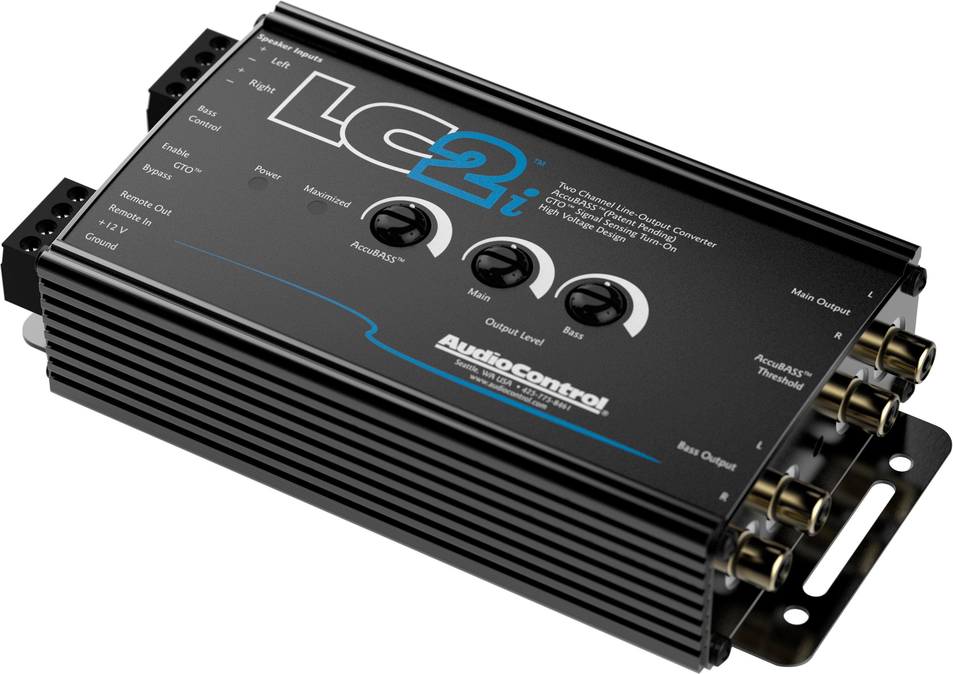 Left. AudioControl - 2-Channel Active Line Output Converter with AccuBASS - Black.