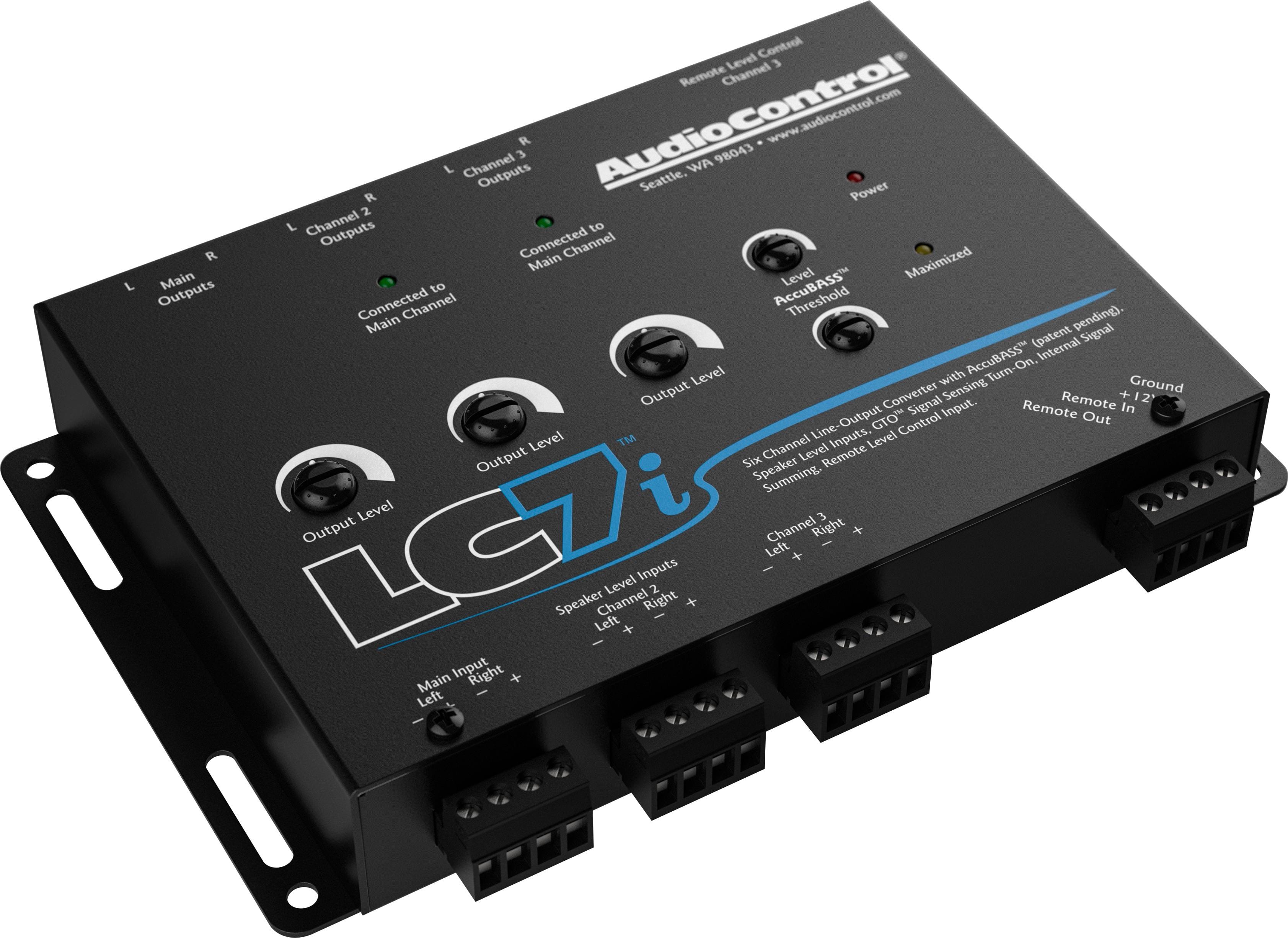 Angle. AudioControl - 6-Channel Active Line Output Converter with AccuBASS - Black.