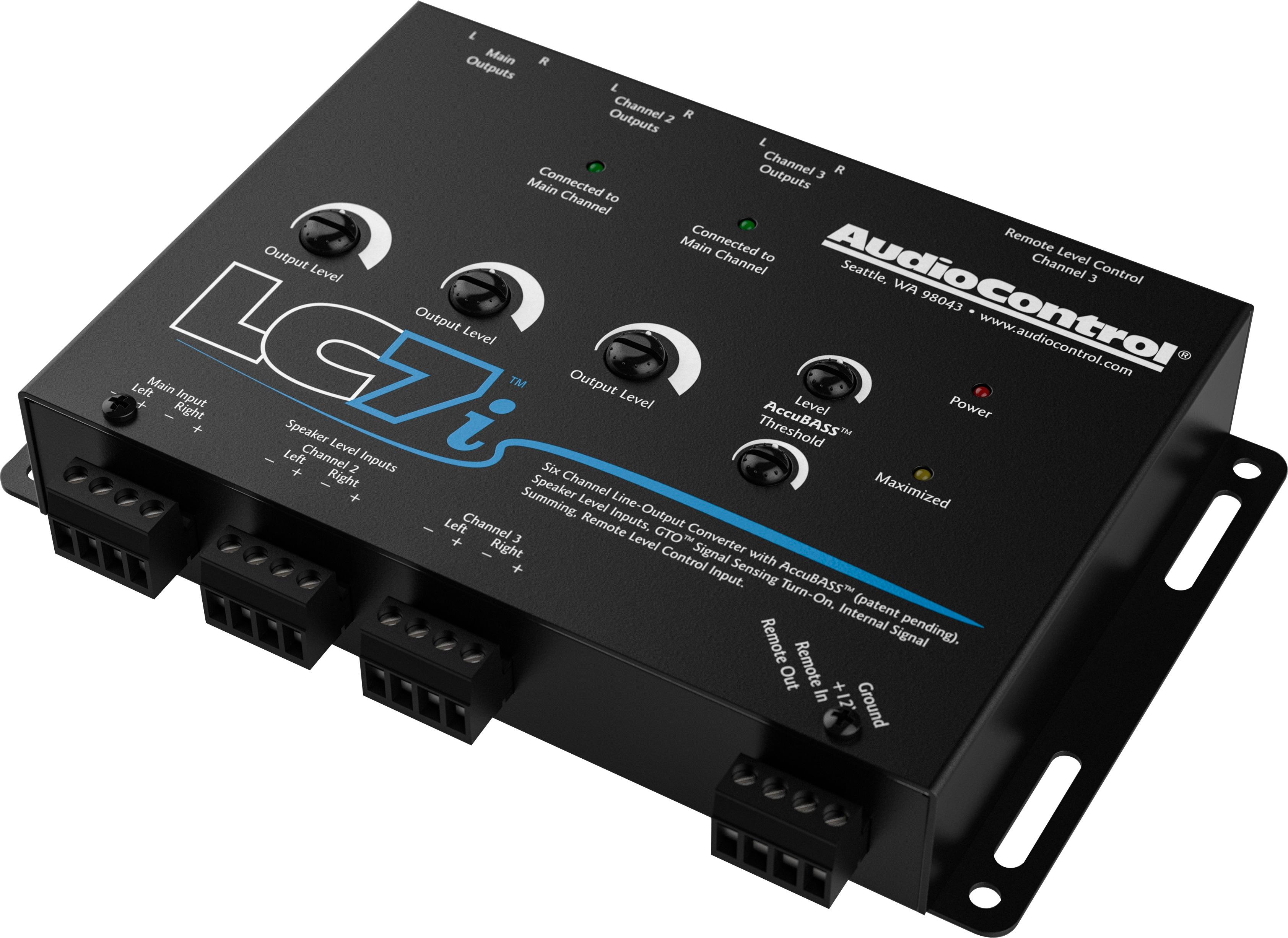 Left View: AudioControl - 2-Channel Active Line Output Converter with AccuBASS and Subwoofer Control - Black
