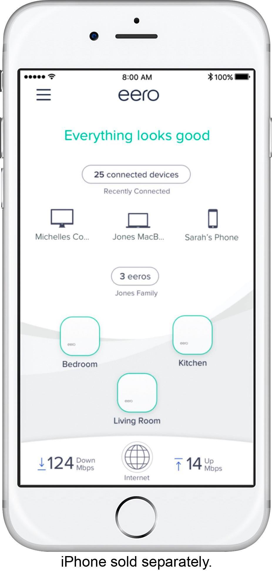 Alt View 16. eero - Mesh Wi-Fi 5 System (1 eero + 2 eero Beacons), 2nd Generation - White.