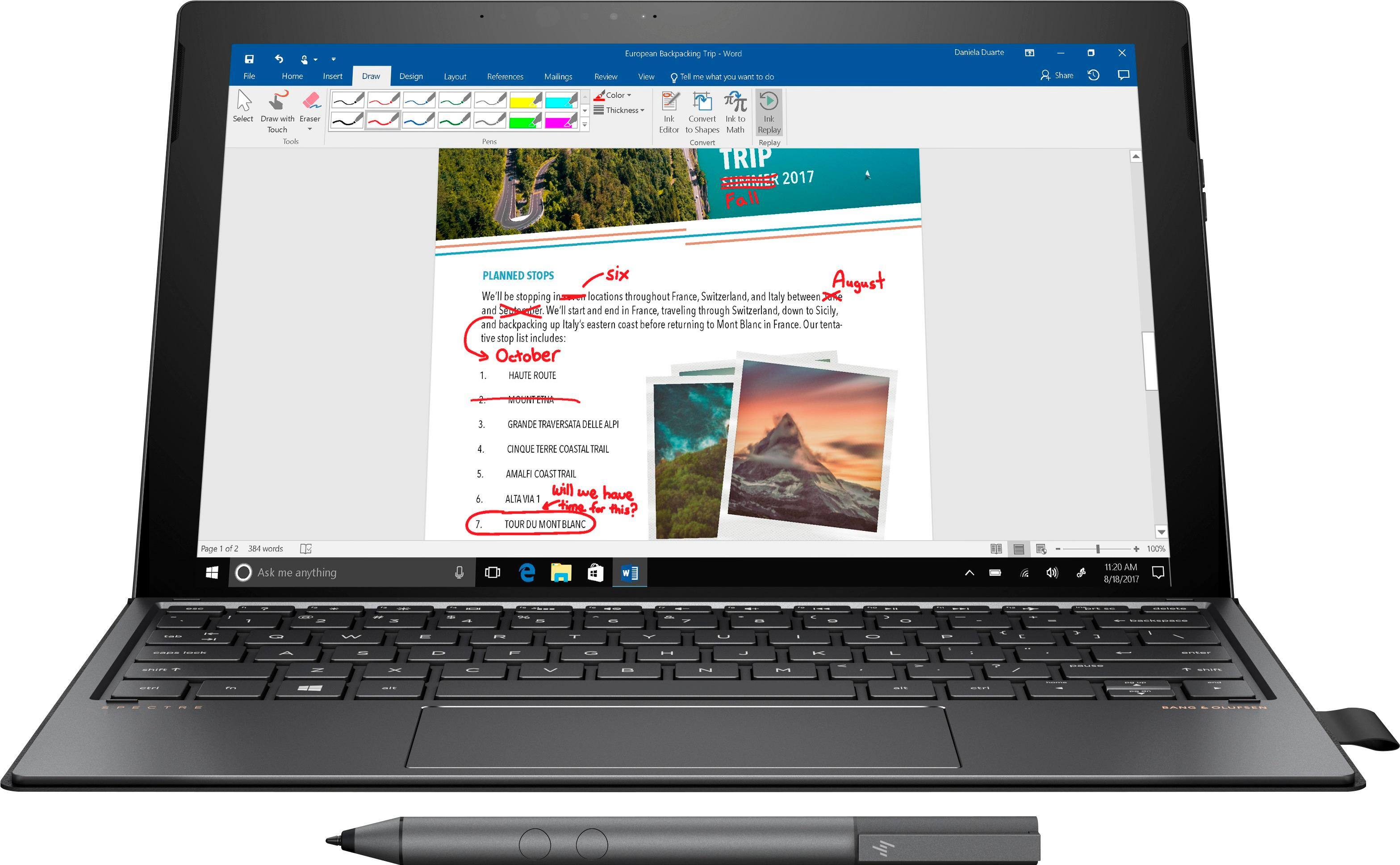 HP - Spectre x2 2-in-1 12.3" Touch-Screen Laptop - Intel Core i7 - 8GB Memory - Intel 360GB Solid State Drive - Black - Larger Front