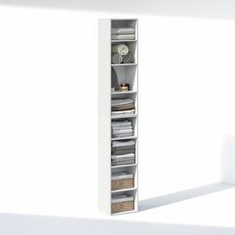 Furinno - PASIR 8-Tier Closet Organizers and Storage, Adjustable Storage Organizer, Closet Storage, 12-In, for Closet, Bedroom - White