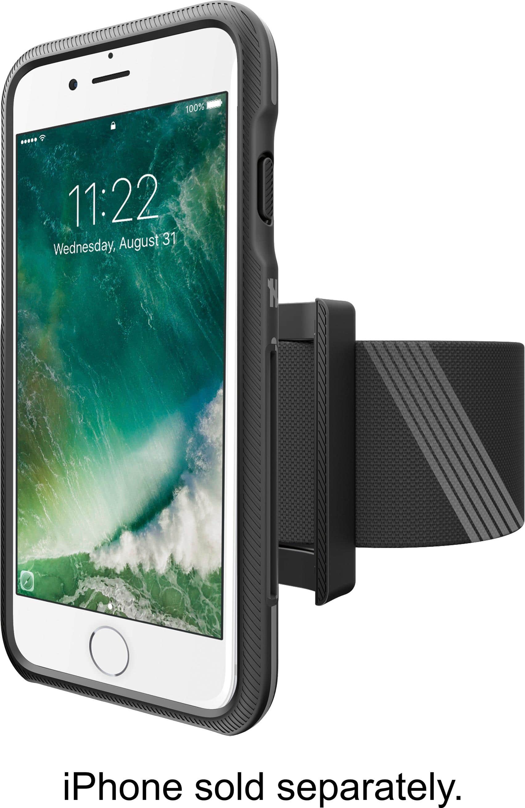 BodyGuardz - Trainr Pro Case for Apple® iPhone® 6 Plus, 6s Plus and 7 Plus - Gray/black/transparent - Larger Front