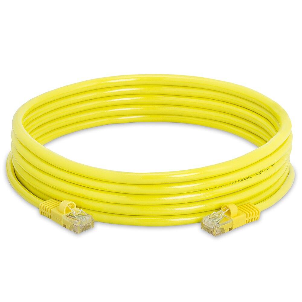 Angle. Cmple.com - Cmple - 20 Pack Cat5e Ethernet Cable 15ft Internet Patch Cord, RJ45, 1 Gigabit Router Cables 350Mhz LAN Wire - Yellow - Yellow.