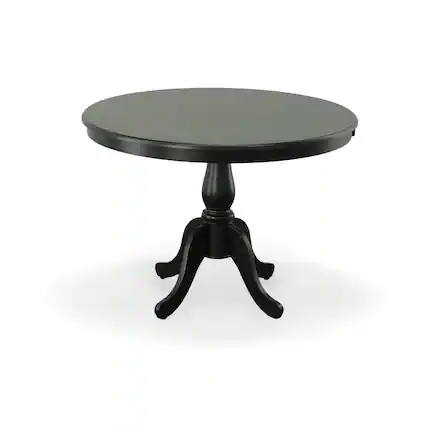 Front. Carolina Chair & Table - Fairview 42" Round Pedestal Dining Table - Antique Black - Black.