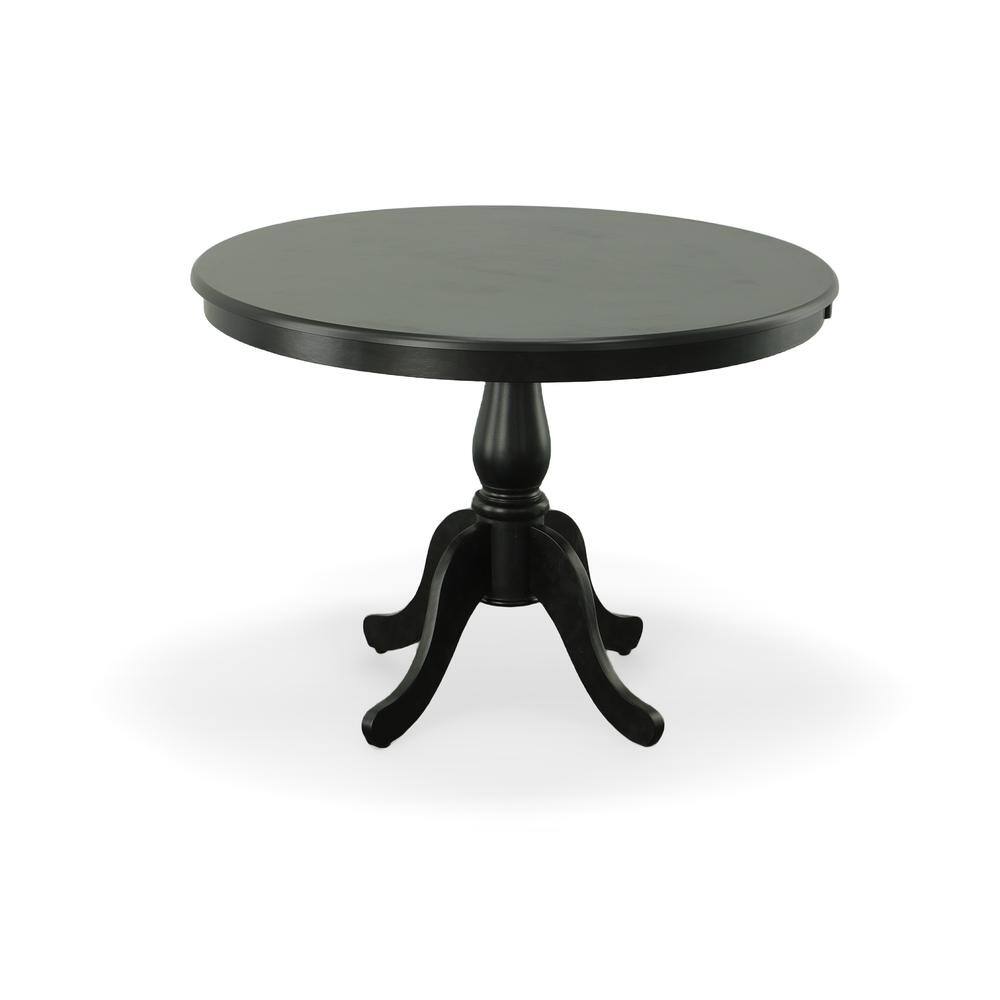 Front. Carolina Chair & Table - Fairview 42" Round Pedestal Dining Table - Antique Black - Black.