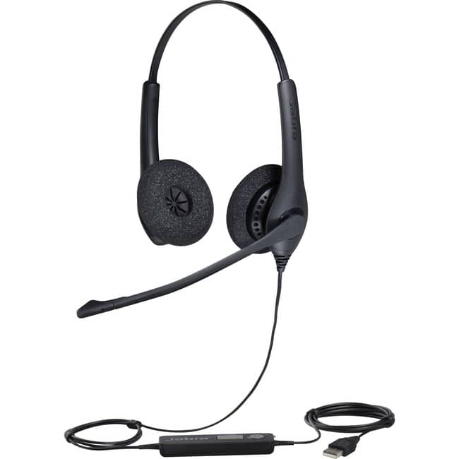 Jabra - BIZ 1500 Headset - Stereo - USB - Wired - 32 Ohm - 20 Hz to 6.80 kHz - Over-the-head - Binaural - Supra-aural - Red