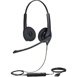 Jabra - BIZ 1500 Headset - Stereo - USB - Wired - 32 Ohm - 20 Hz to 6.80 kHz - Over-the-head - Binaural - Supra-aural - Red