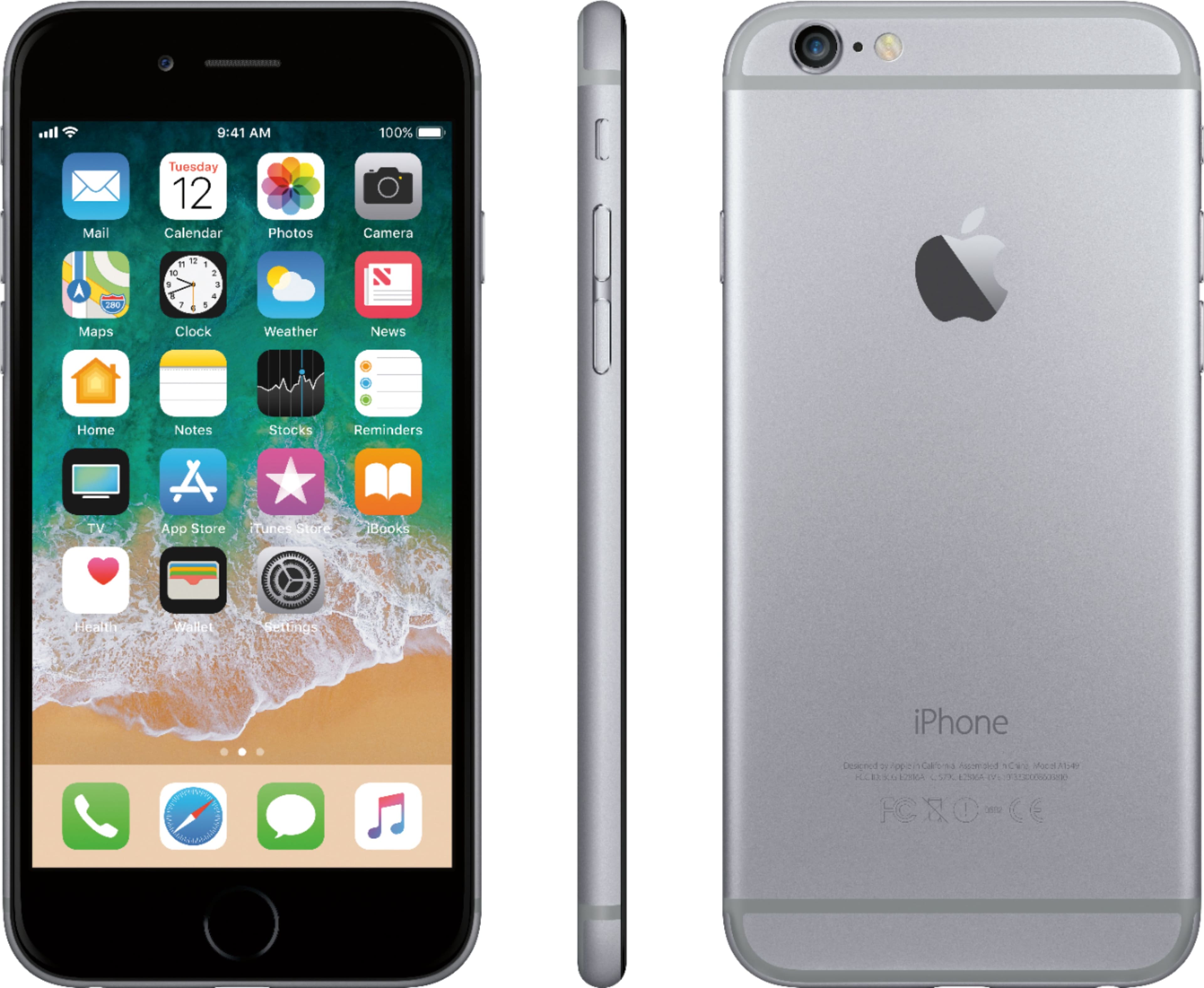Alt View 11. Apple - Apple iPhone 6 4G with 32GB Memory Prepaid Cell Phone - Space Gray.