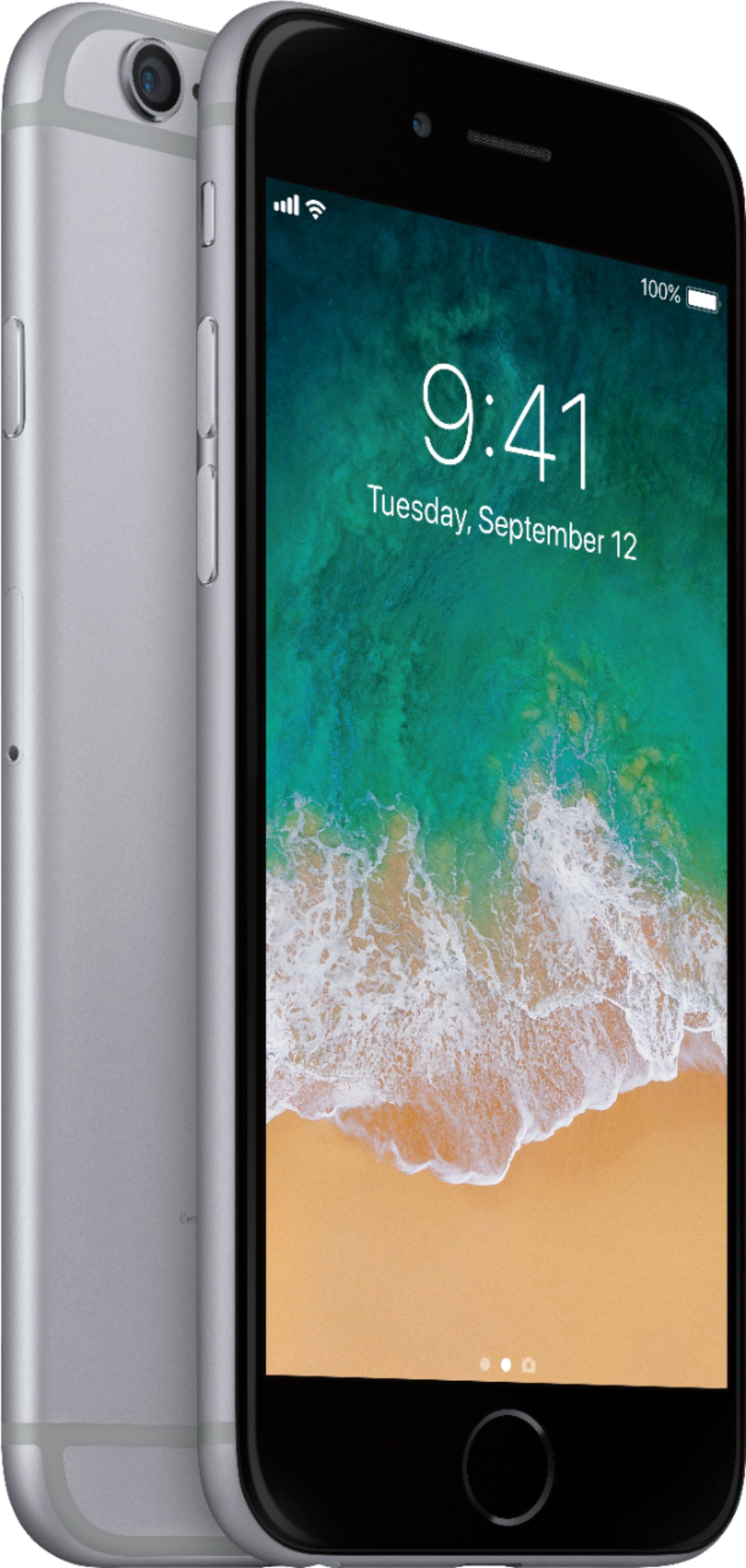 Alt View 12. Apple - Apple iPhone 6 4G with 32GB Memory Prepaid Cell Phone - Space Gray.