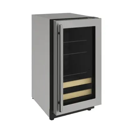 Front. U-Line - 2000 Series 7-Bottle Built-In Wine Refrigerator - Stainless Steel.