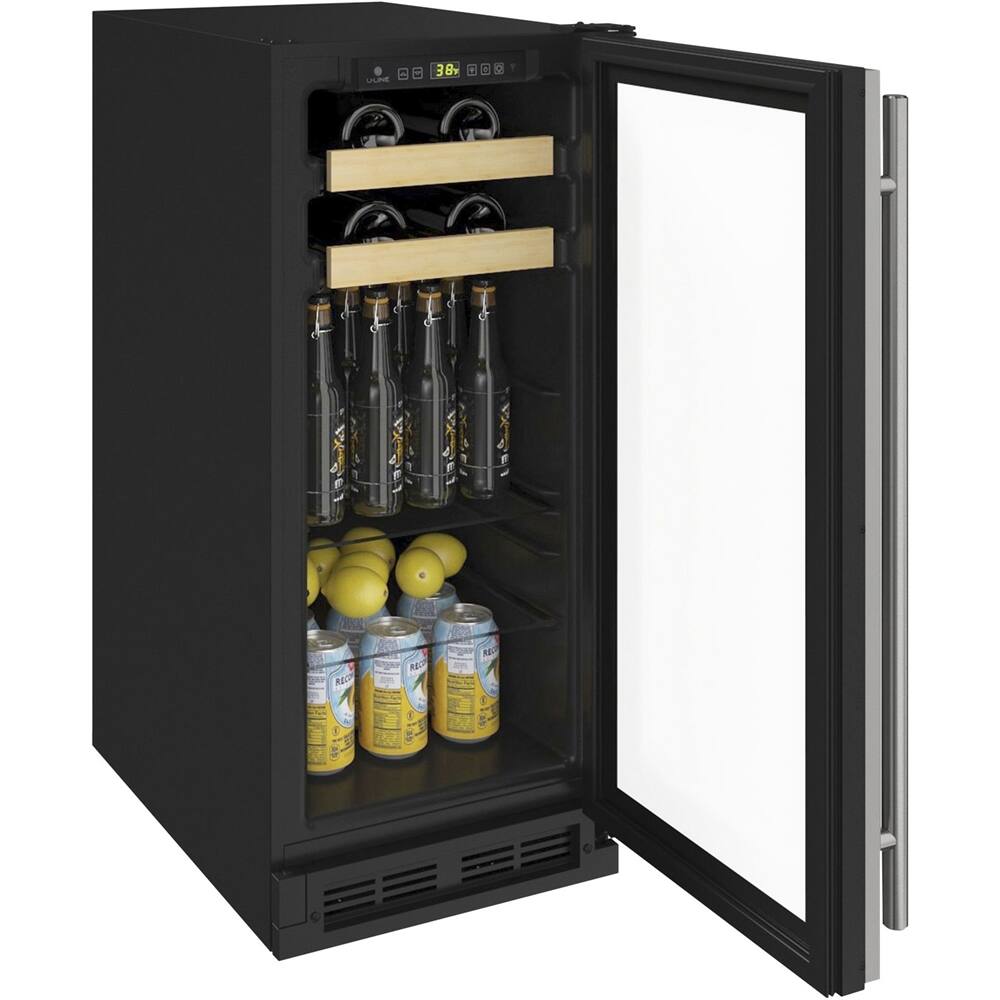 Left View: U-Line - 1000 Series 8-Bottle Wine Refrigerator - Silver
