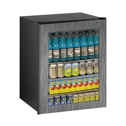 Front. U-Line - ADA Series 5.4 Cu. Ft. Built-In Mini Fridge - custom panel.