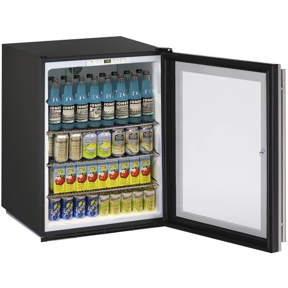 Left. U-Line - ADA Series 5.4 Cu. Ft. Built-In Mini Fridge - custom panel.