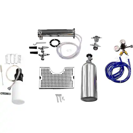 Front. U-Line - Double Tap Tower Kit for U-Line Outdoor Keg Refrigerator - Stainless Steel.