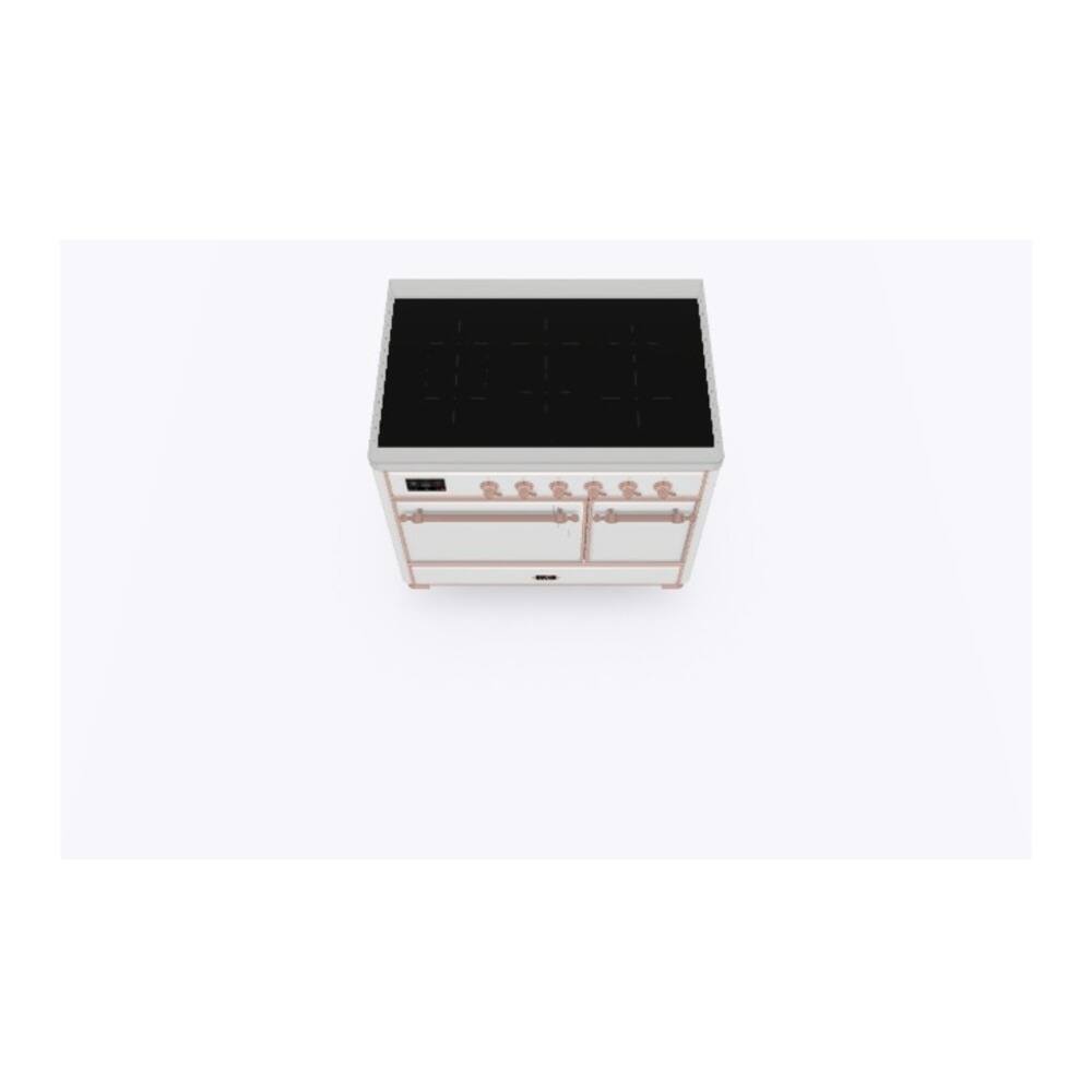 Alt View 5. ILVE - ILVE Majestic II Series  40 in. Induction Range with 6 Induction Elements (Copper Trim) - White.