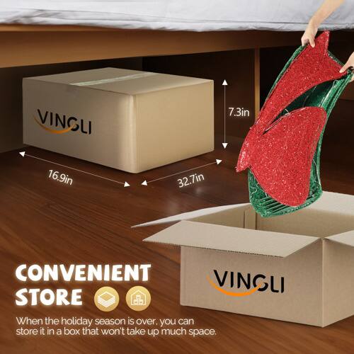 VINGLI 16.9in  
32.7in  
7.3in  
CONVENIENT STORE  
VINGLI  
When the holiday season is over, you can store it in a box that won't take up much space.