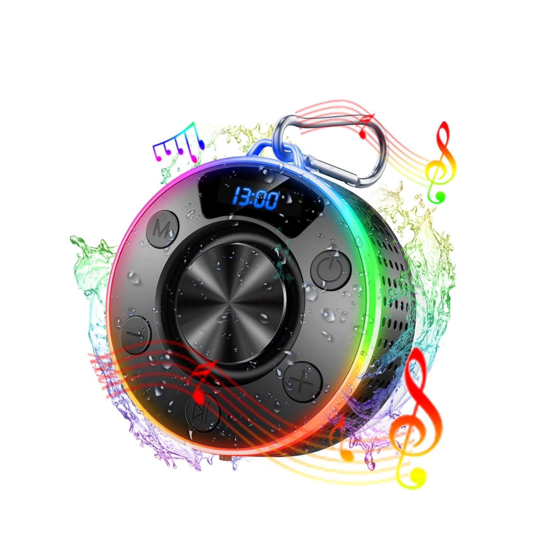 Front. Dazzed Corner - Bluetooth Shower Speaker, Portable Bluetooth - Black.