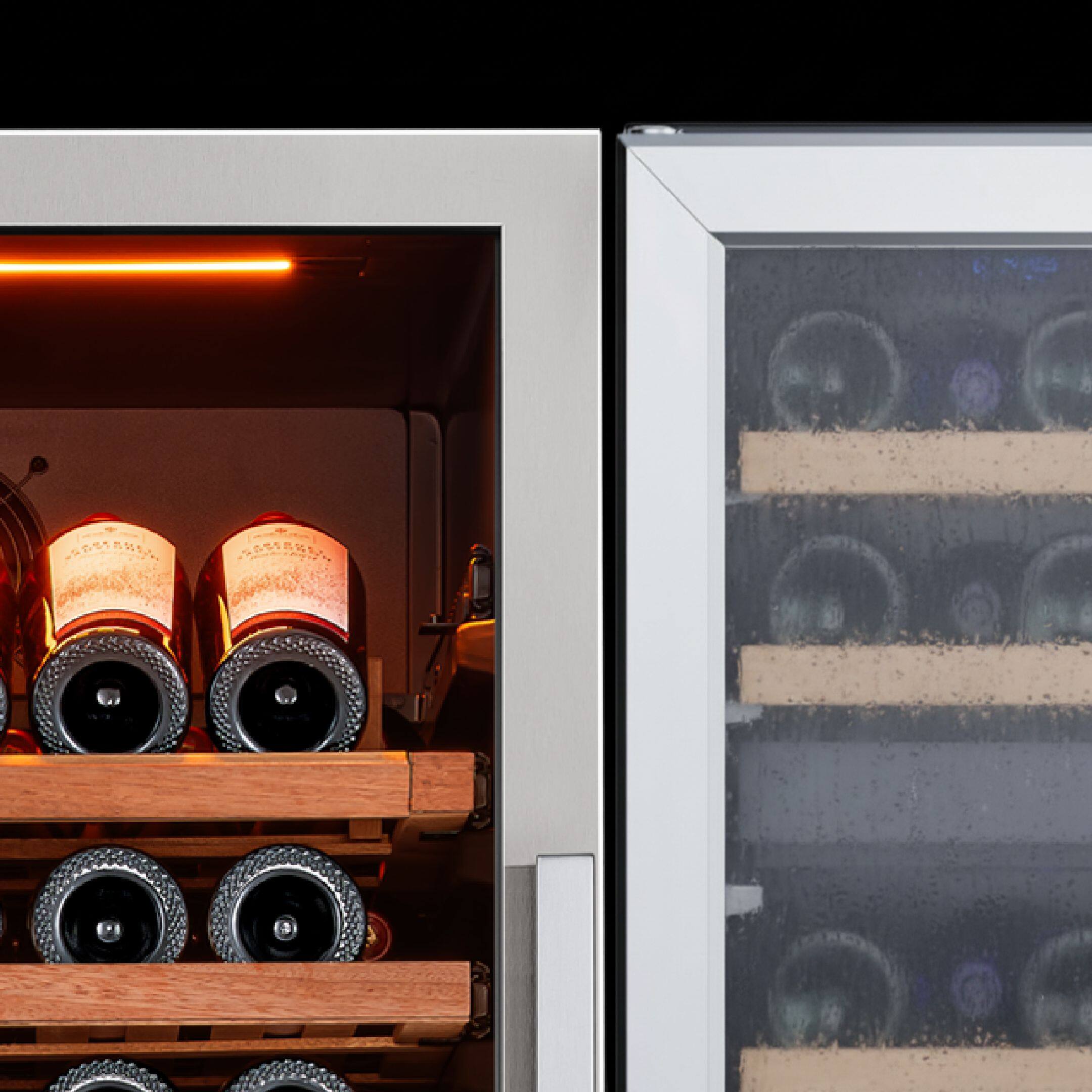 Alt View 9. Ca'Lefort - 24inch Dual Zone Wine Cooler & Beverage Refrigerator:77-Bottle Wine Fridge + 177-Can Drinks Cooler  Stainless Steel - Stainless Steel.