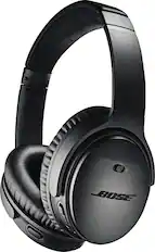 Front. Bose - QuietComfort 35 II Wireless Noise Cancelling Over-the-Ear Headphones - Black.