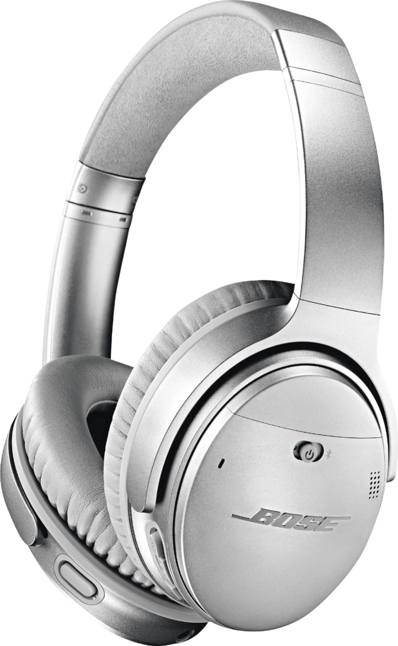 Front. Bose - QuietComfort 35 II Wireless Noise Cancelling Over-the-Ear Headphones - Silver.