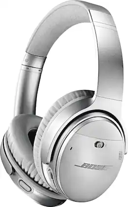 Front. Bose - QuietComfort 35 II Wireless Noise Cancelling Over-the-Ear Headphones - Silver.