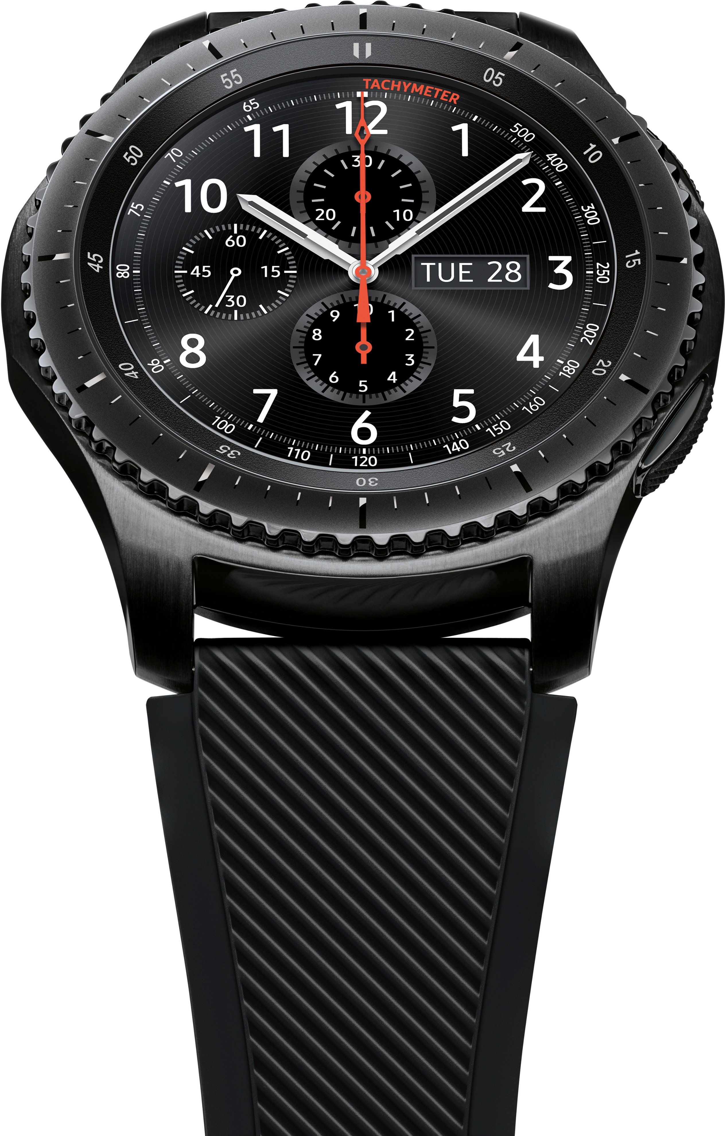 Samsung Gear S3 Frontier Smartwatch 46mm Stainless Steel Verizon Dark Gray Sm R765vdaavzw Best Buy