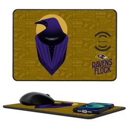 Keyscaper - Baltimore Ravens 2024 Illustrated Limited Edition Wireless Charger and Mouse Pad - Black