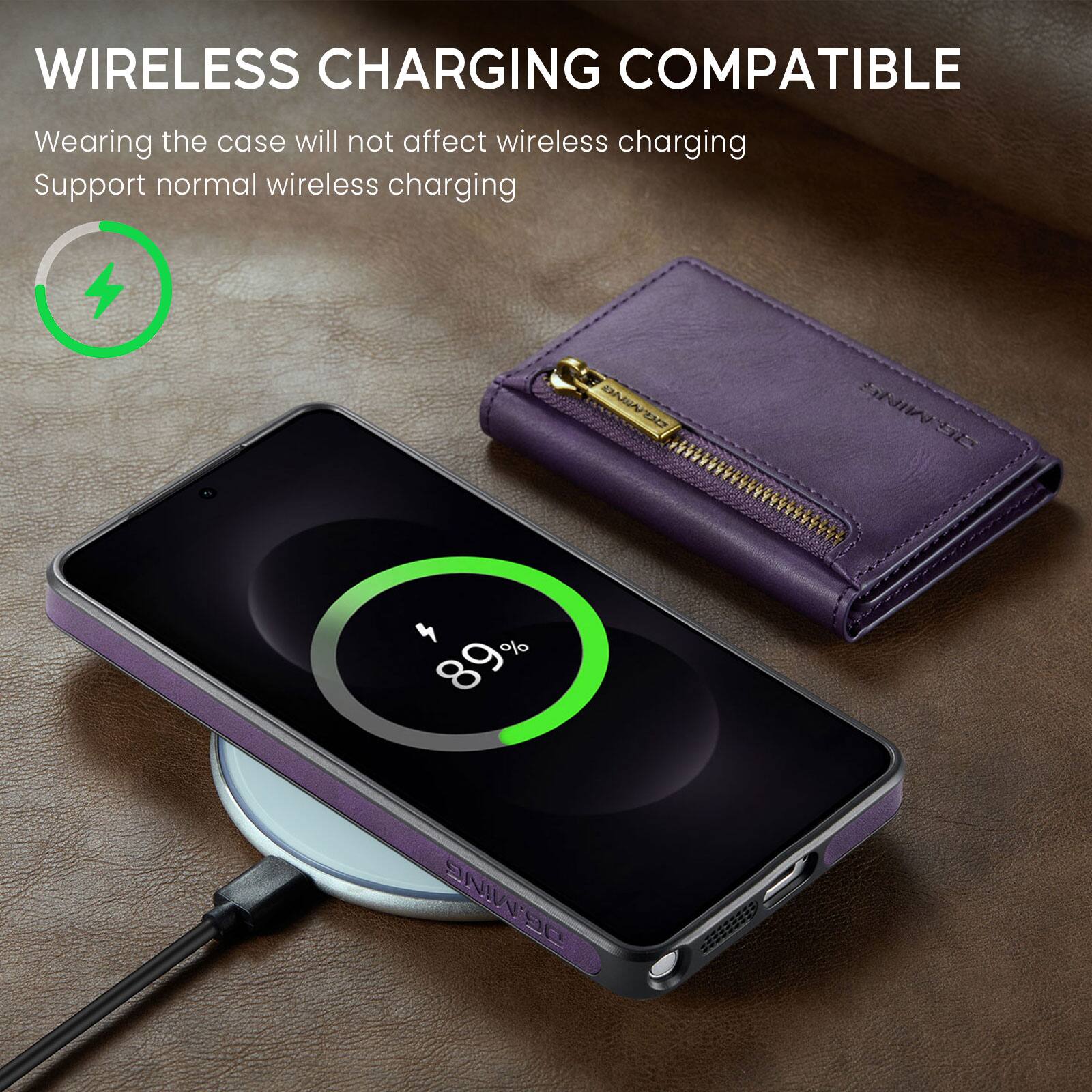 WIRELESS CHARGING COMPATIBLE  
Wearing the case will not affect wireless charging  
Support normal wireless charging