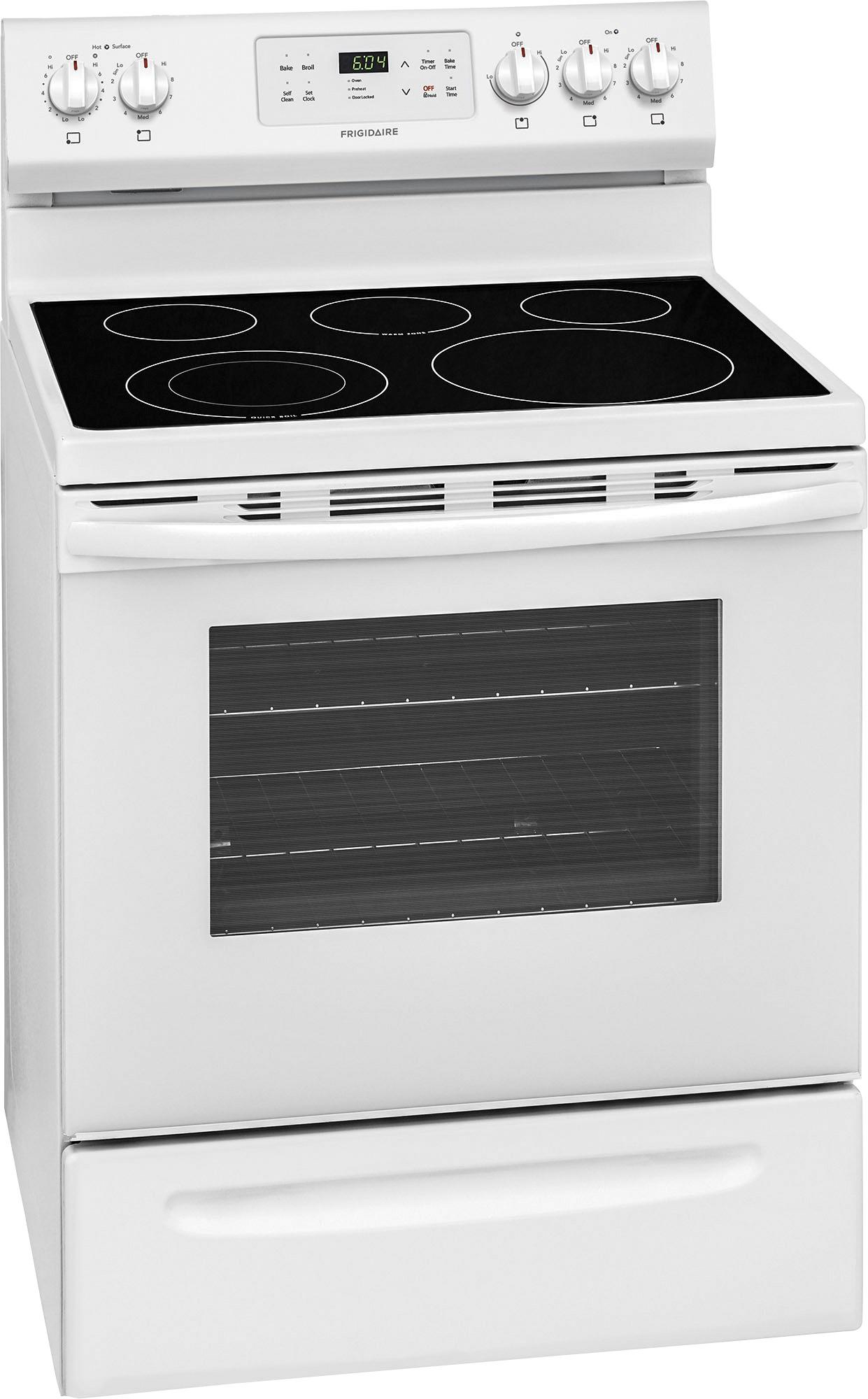 Angle View: Frigidaire - 5.3 Cu. Ft. Self-Cleaning Freestanding Electric Range - Black stainless steel