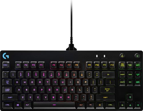 Logitech - G Pro Wired Gaming Mechanical Romer-G Switch Keyboard with RGB Backlighting - Black was $129.99 now $65.99 (49.0% off)