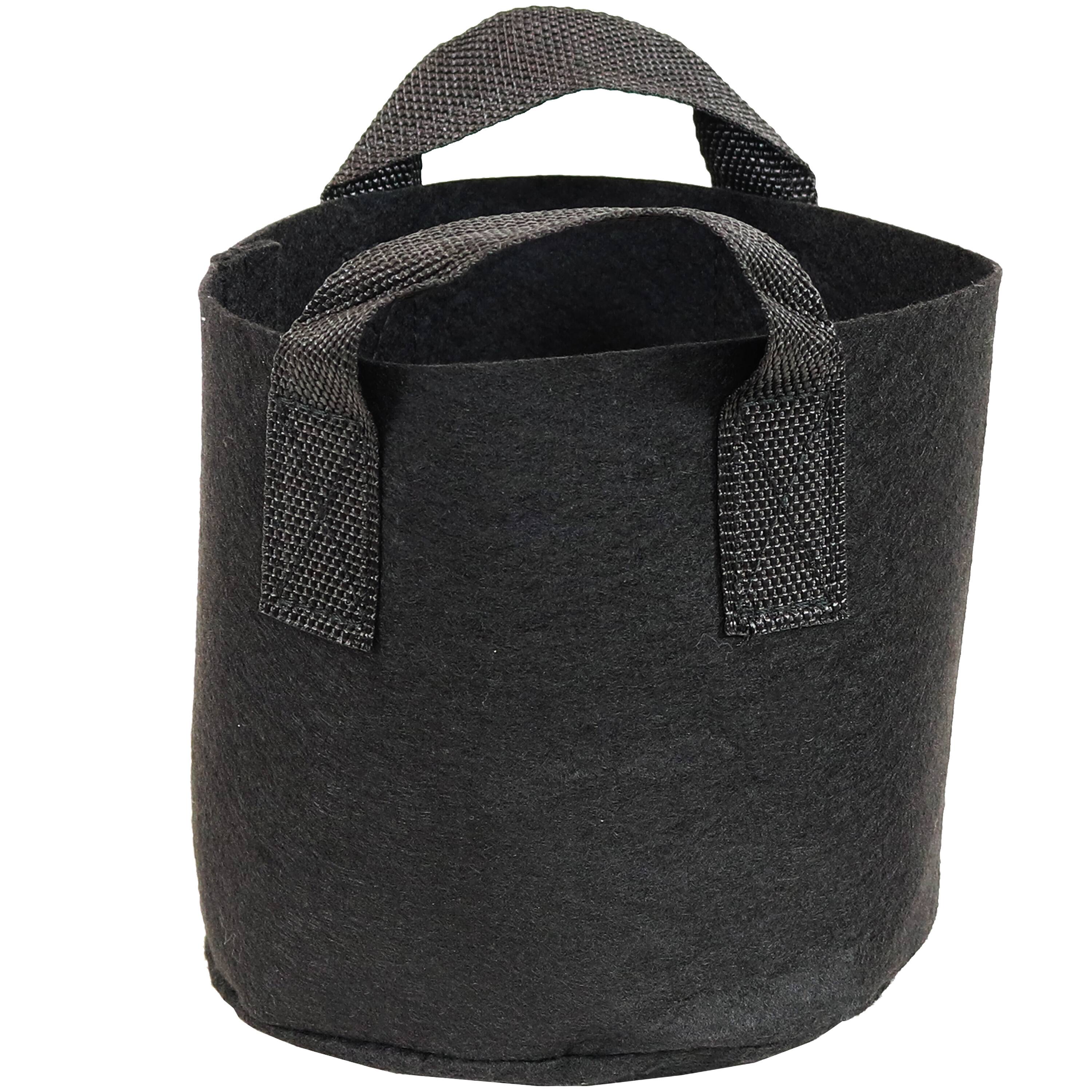 Alt View 7. Sunnydaze - Nonwoven Polypropylene Fabric Grow Bag with Handles - 1 gallon - Black.