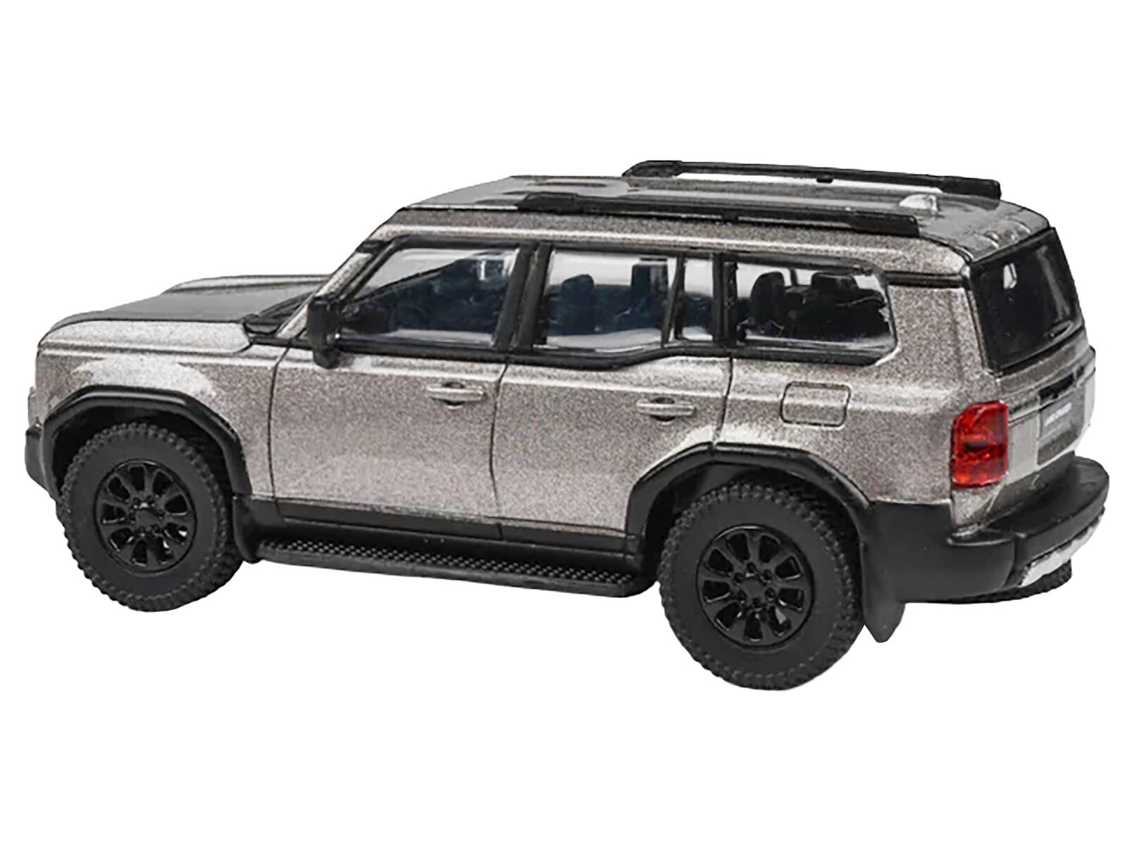 Angle. Paragon - 2024 Toyota Land Cruiser 250 Prado Meteor Shower Silver Metallic 1/64 Diecast Model Car by Paragon Models - Silver.