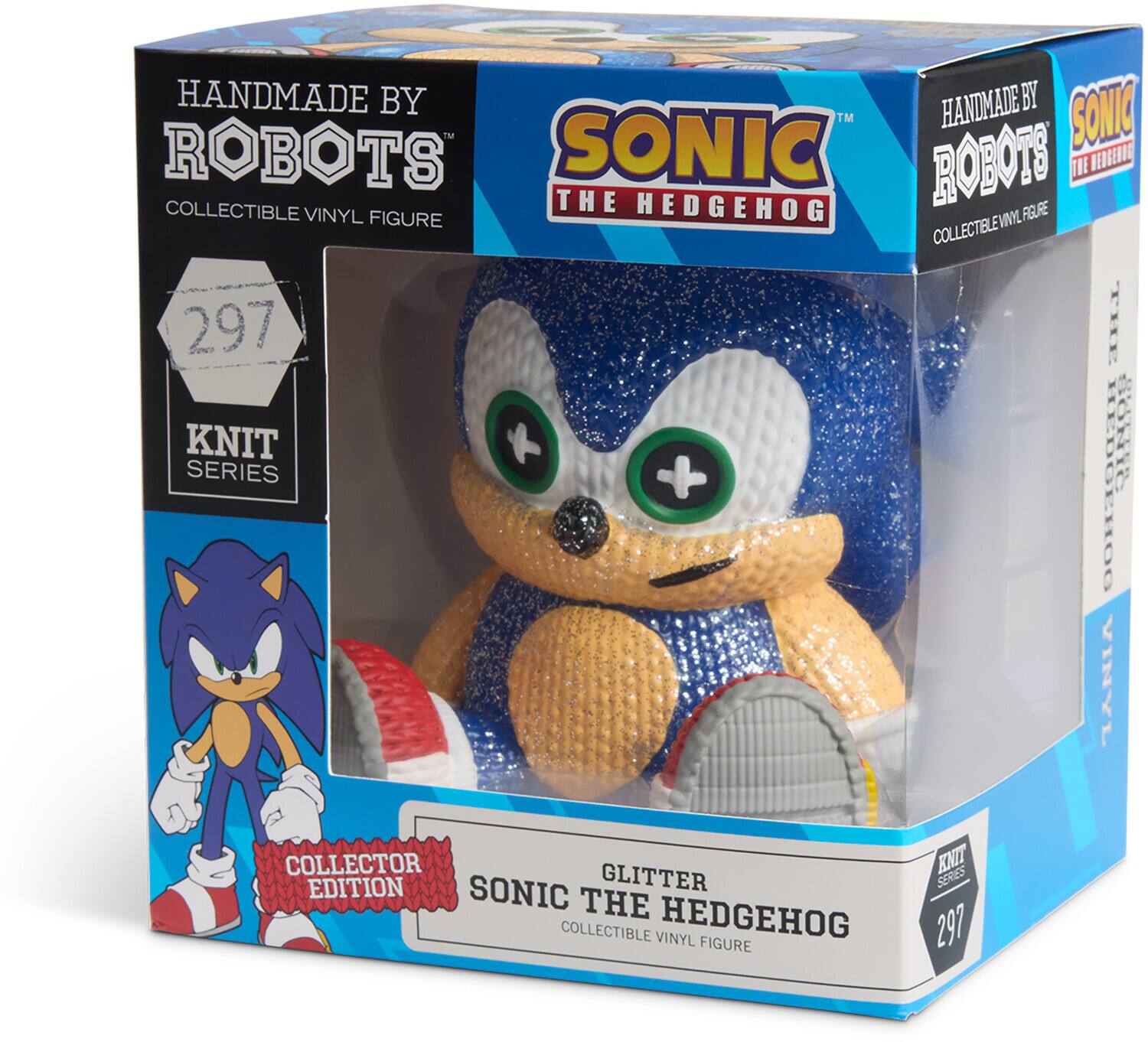 HANDMADE BY ROBOTS  
COLLECTIBLE VINYL FIGURE  
297  
KNIT SERIES  
GLITTER THE HEDGEHOG  
COLLECTIBLE VINYL FIGURE  
SONIC THE HEDGEHOG  
COLLECTOR EDITION