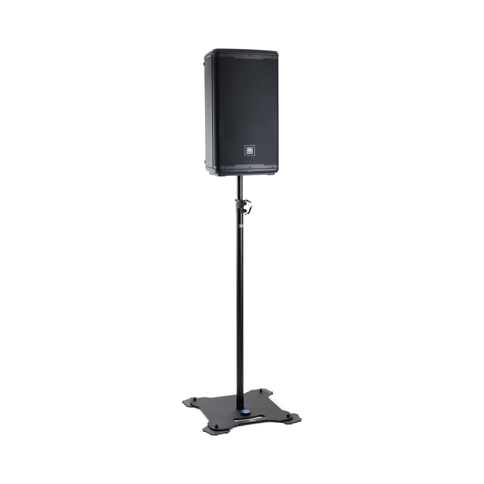 Front. On Stage Stands - On-Stage Production Grade SS8000 Speaker/Lighting Stand – Supports Up to 65lbs, Adjustable Feet & Height Extend 54-98", - Black.