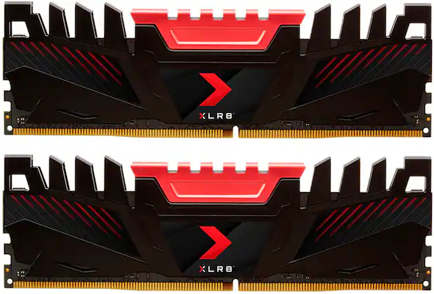 Front. PNY - PNY XLR8 Gaming 16GB (2x8GB) 3200MHz DDR4 DRAM (PC4-25600) CL16 1.35V Dual Channel UDIMM Desktop Memory Kit - Red.