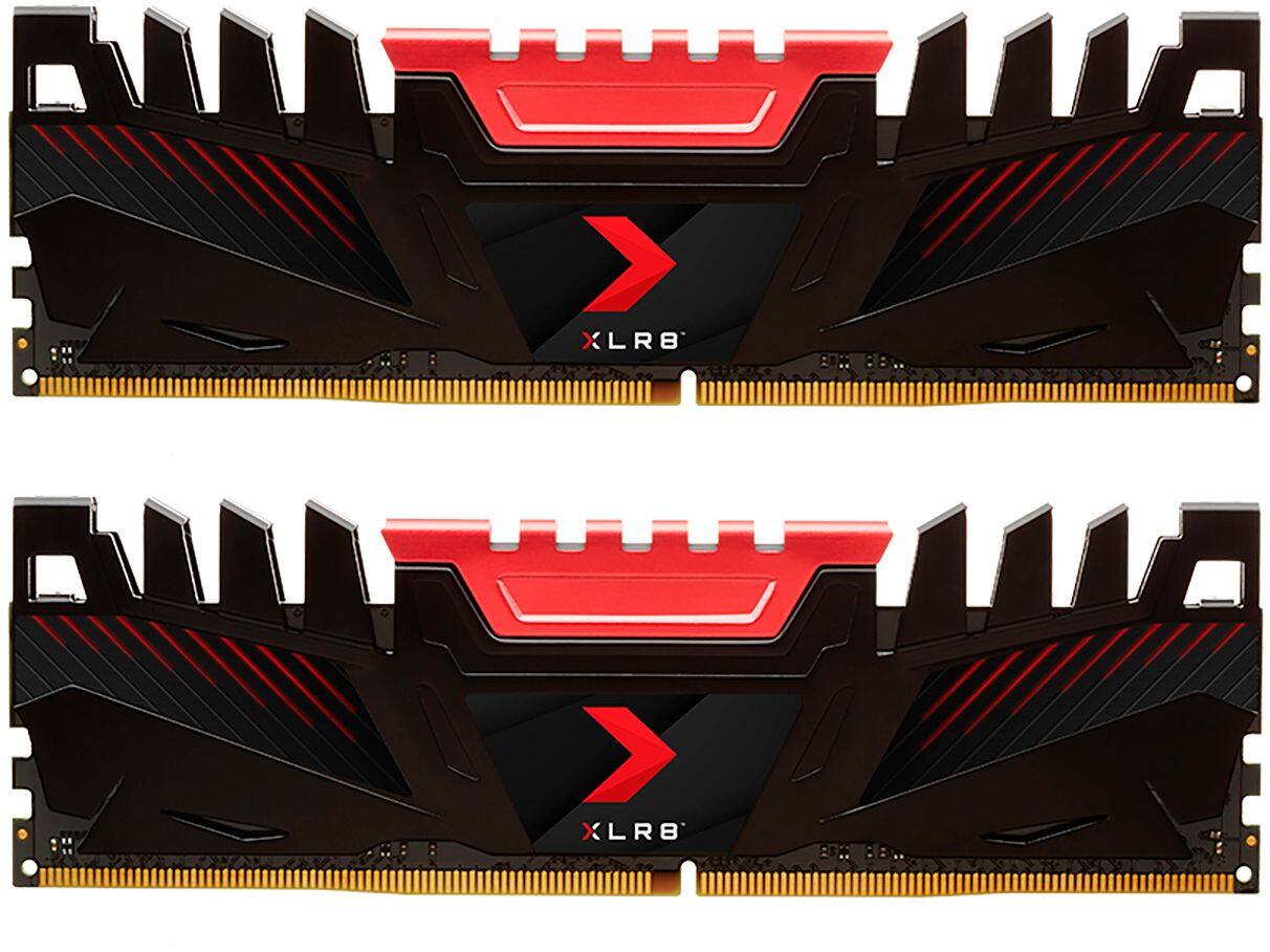 Alt View 12. PNY - PNY XLR8 Gaming 16GB (2x8GB) 3200MHz DDR4 DRAM (PC4-25600) CL16 1.35V Dual Channel UDIMM Desktop Memory Kit - Red.