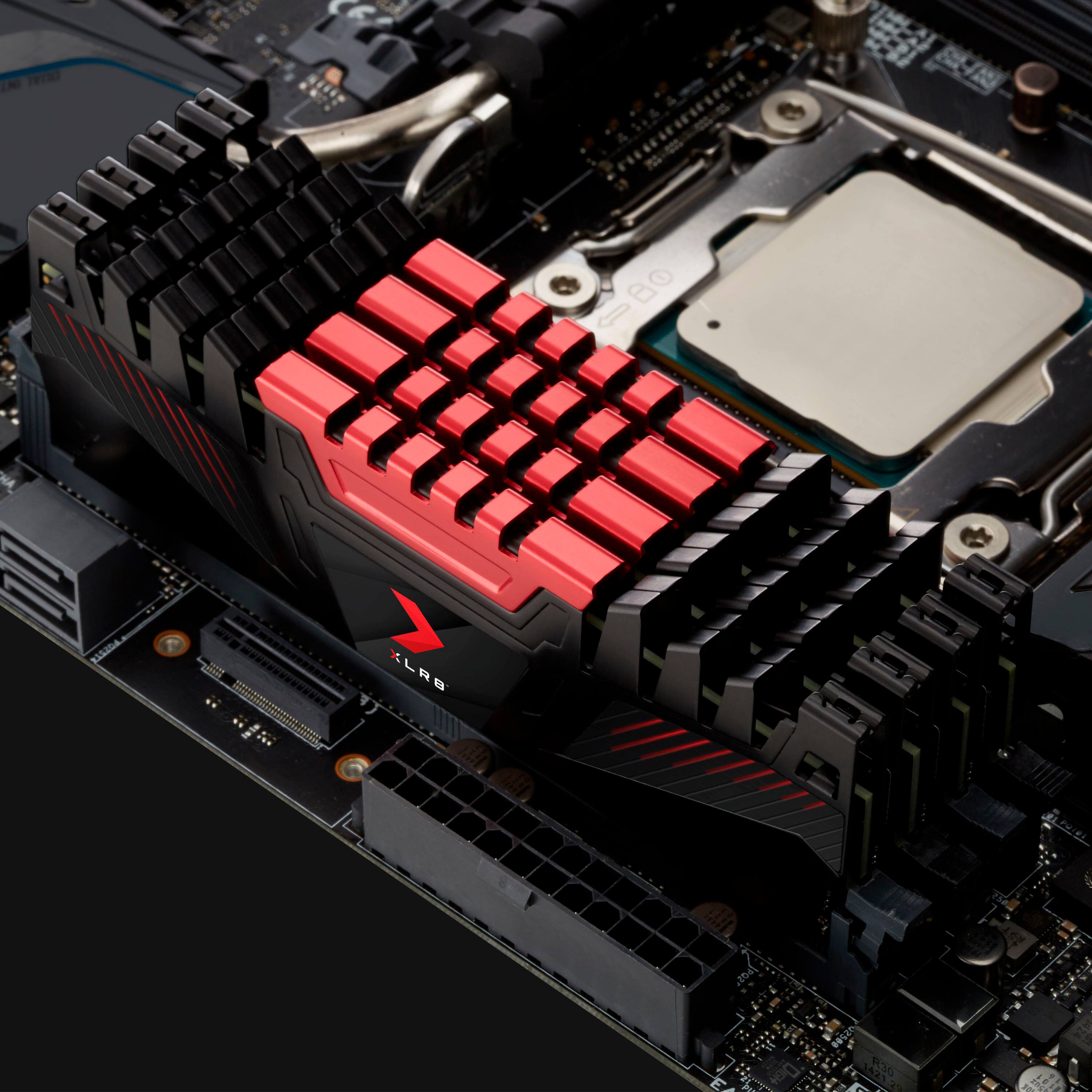 Alt View 13. PNY - PNY XLR8 Gaming 16GB (2x8GB) 3200MHz DDR4 DRAM (PC4-25600) CL16 1.35V Dual Channel UDIMM Desktop Memory Kit - Red.