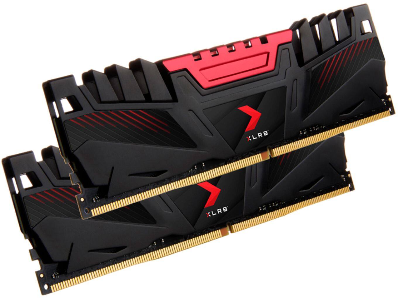Alt View 1. PNY - PNY XLR8 Gaming 16GB (2x8GB) 3200MHz DDR4 DRAM (PC4-25600) CL16 1.35V Dual Channel UDIMM Desktop Memory Kit - Red.