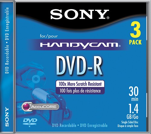  Sony - 3-Pack Mini DVD-R Discs with Jewel Cases
