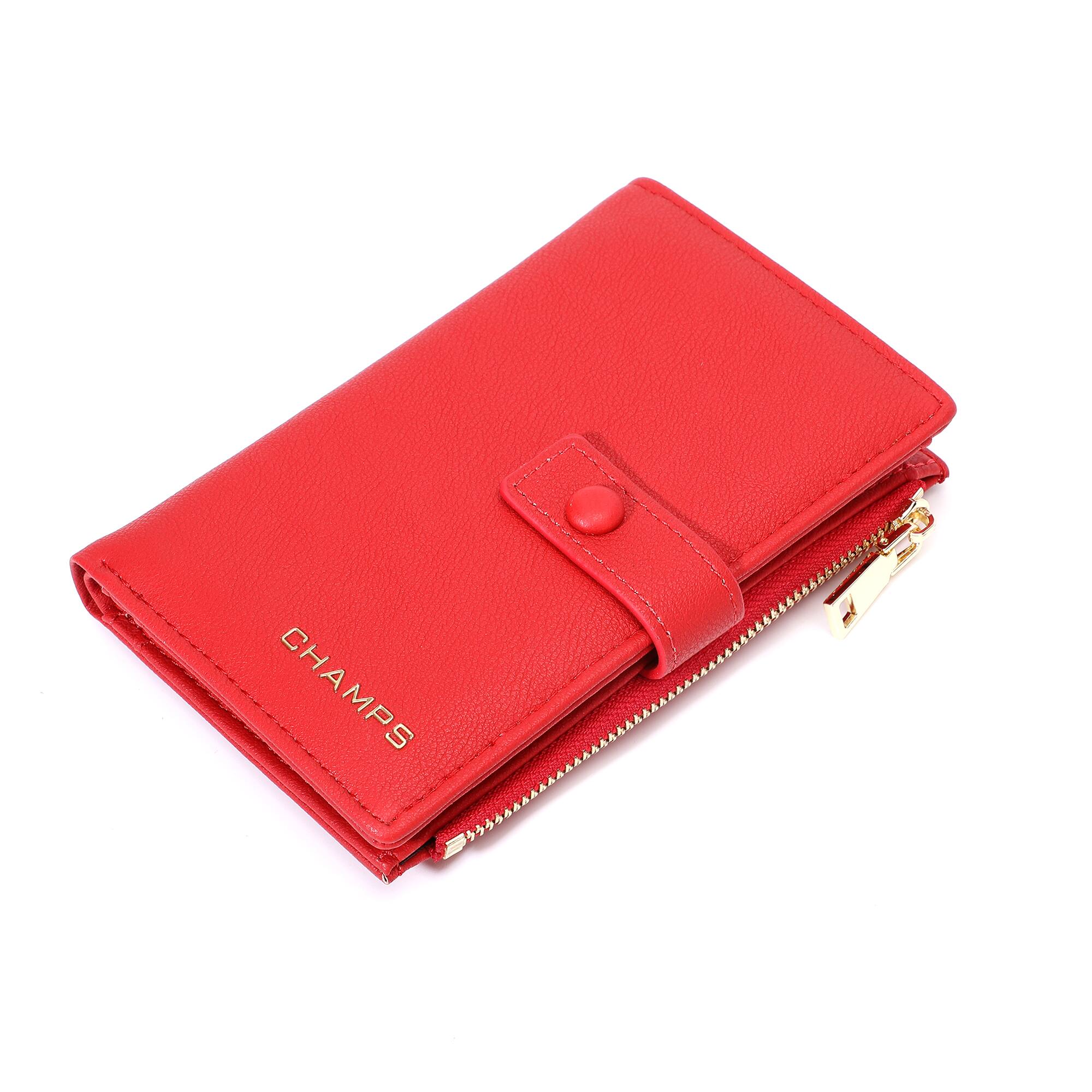 Left. Champs - Iconic Collection Slim Wallet - Red.