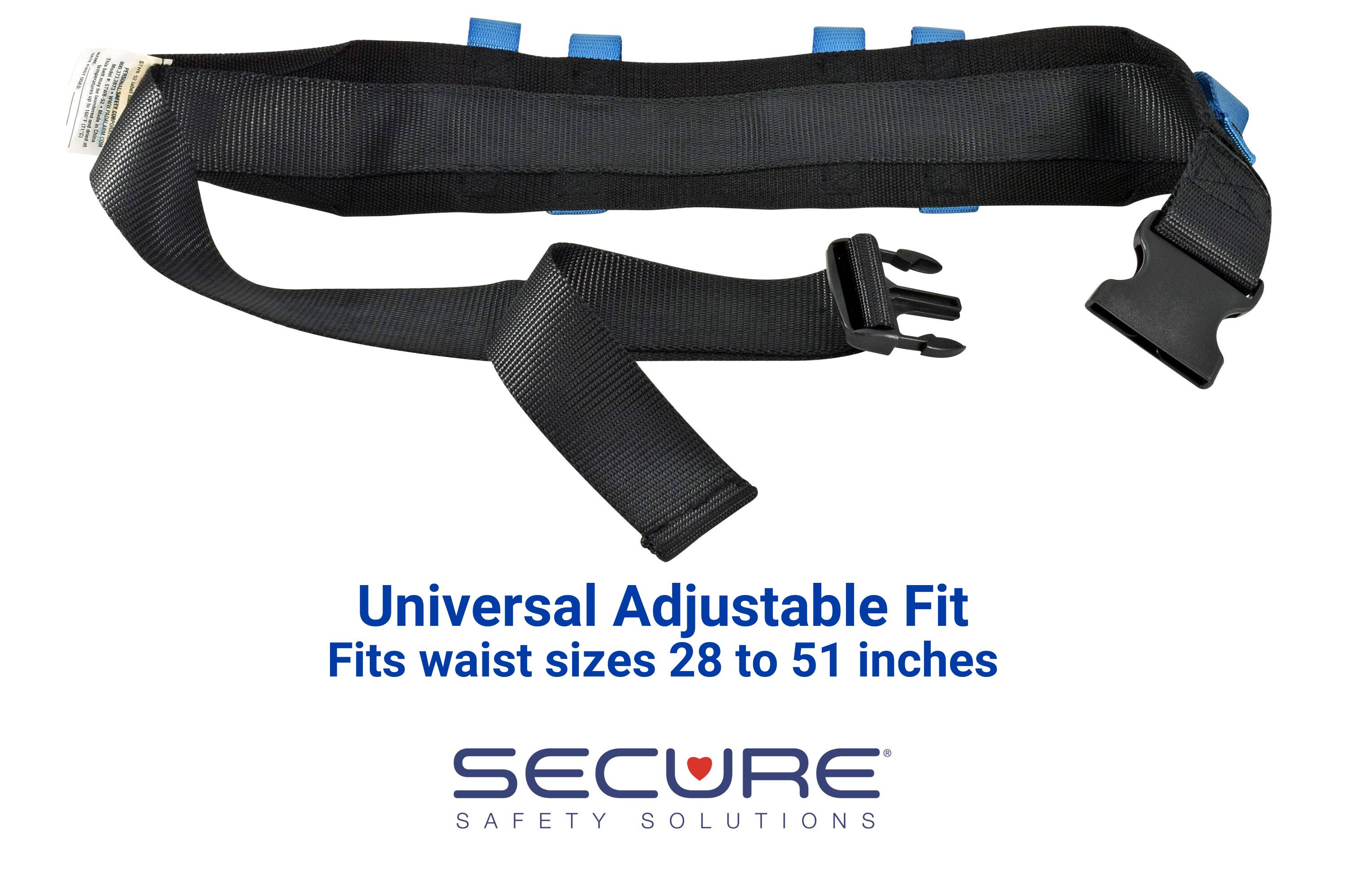 Universal Adjustable Fit  
Fits waist sizes 28 to 51 inches  

SECURE  
SAFETY SOLUTIONS