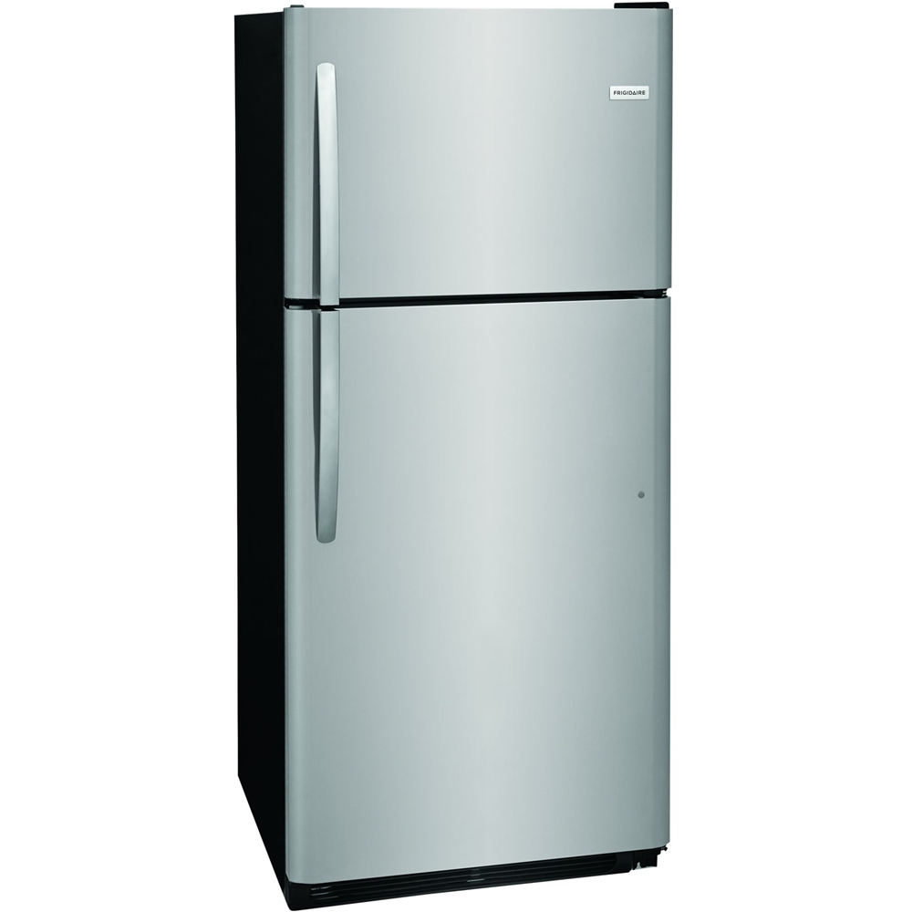 Left View: Frigidaire - 20.4 Cu. Ft. Top-Freezer Refrigerator - Stainless Steel