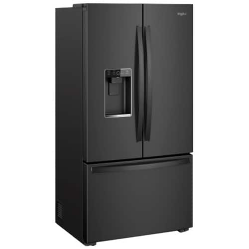 Whirlpool 23.8 Cu. Ft. French Door Counter-Depth Refrigerator Black ...