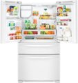 Left. Whirlpool - 25 cu. ft. French Door Refrigerator with External Ice and Water Dispenser - White.
