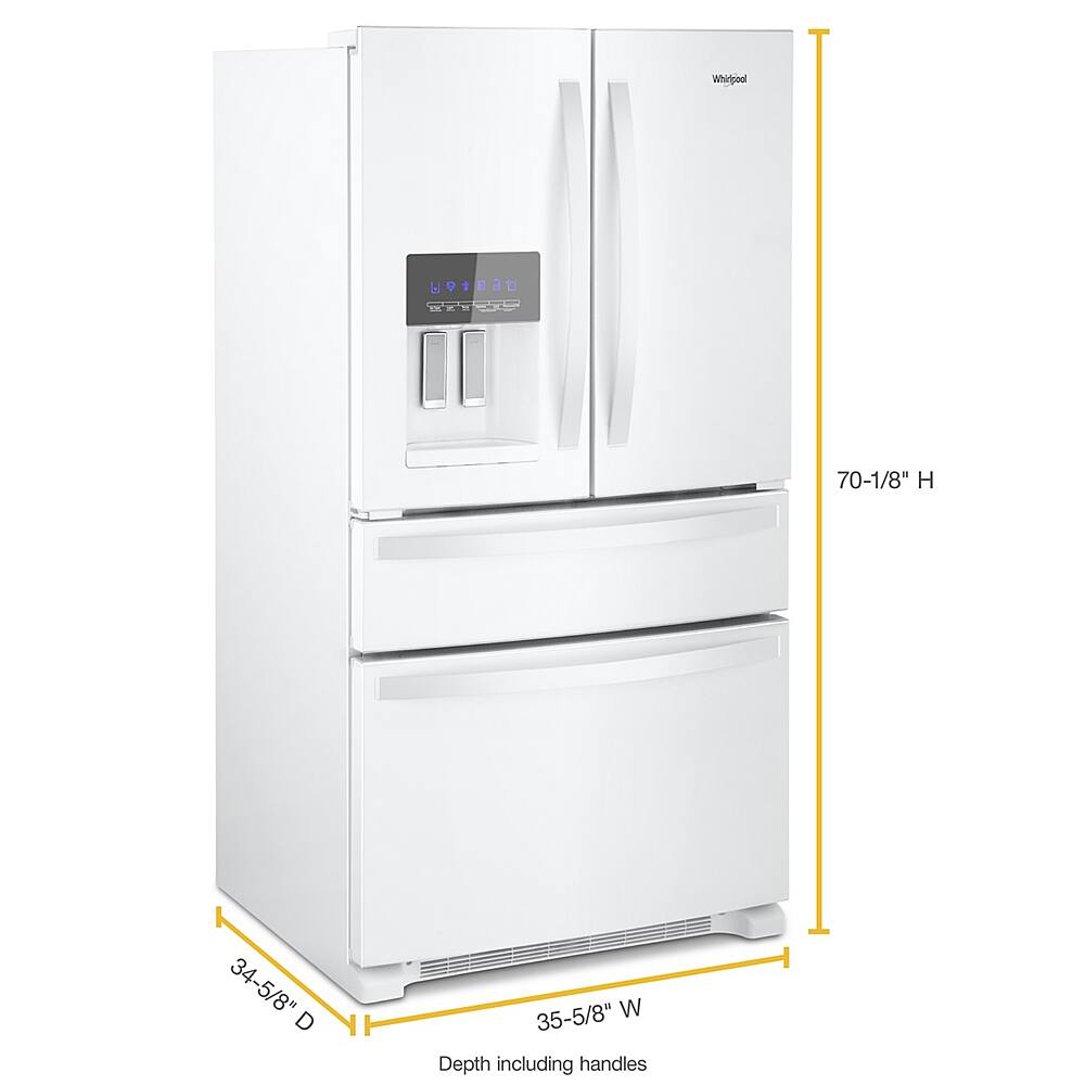 Alt View 2. Whirlpool - 25 cu. ft. French Door Refrigerator with External Ice and Water Dispenser - White.